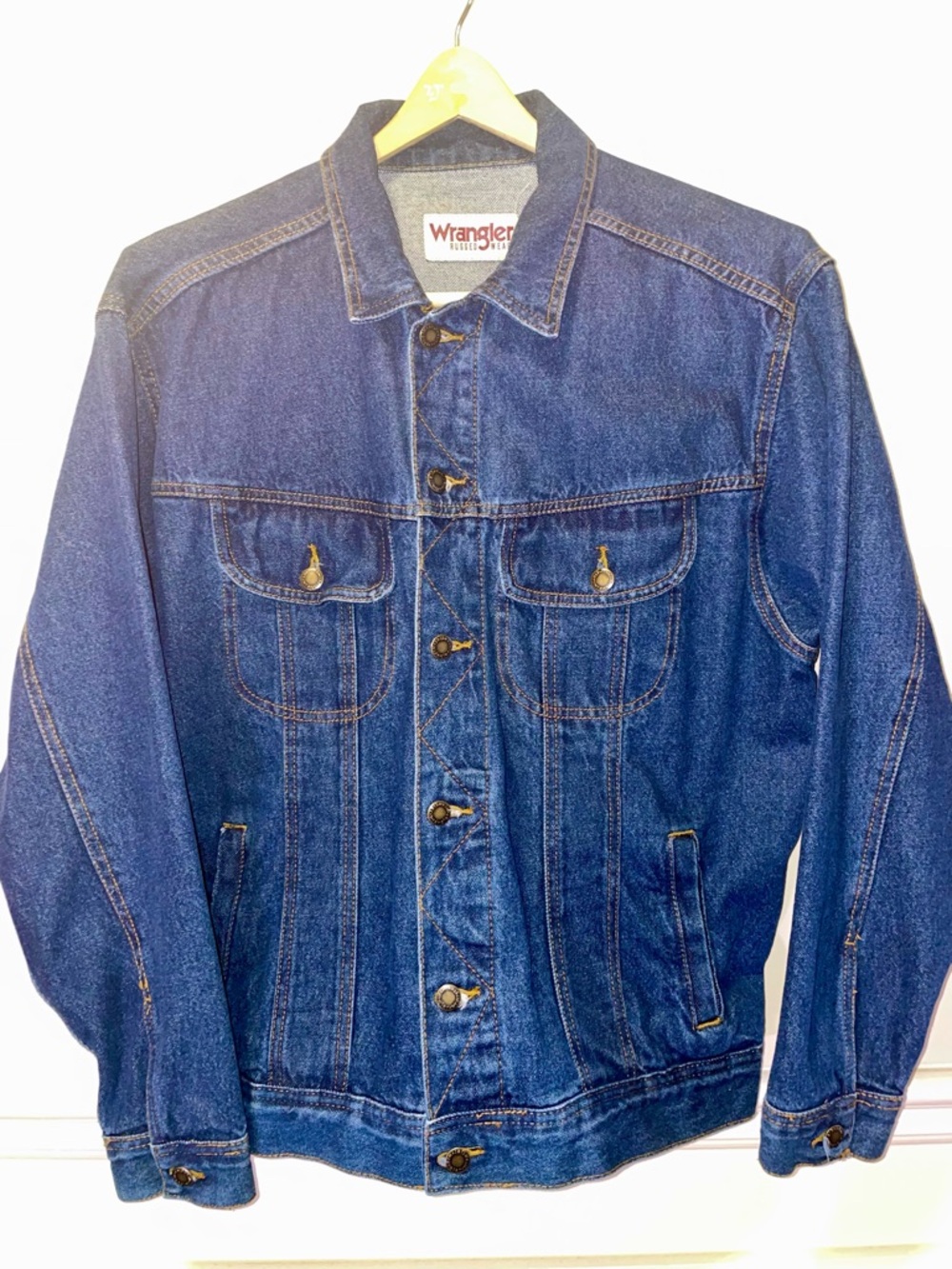Wrangler Men's Rugged Wear Unlined Denim Jacket Blue Size XL